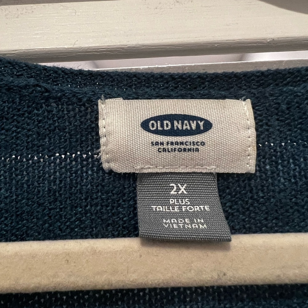 Old Navy Pure Cotton Blue V-Neck Sweater 2X - Picture 2 of 5